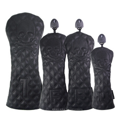 Sleek Black PU Golf Headcovers