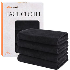 SUNLAND Microfiber Face Cloths Reusable Makeup Remover Cloths 12inch x 12inch Absorbent Face Wash Cloth Soft Washcloth with Friendly Packaging 4 Pack